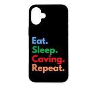 Custodia per iPhone 16 Plus Eat Sleep Speleologia Ripeti per gli amanti degli speleologi e degli esploratori delle caverne
