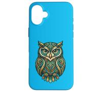 Custodia per iPhone 16 Plus Elemental Folk Art Owl Symmetrical Mandala Bird Graphic