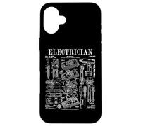Custodia per iPhone 16 Plus Elettricista elettrico Worker Tools Vintage Patent Print