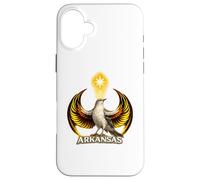 Custodia per iPhone 16 Plus Emblema della resistenza del tordo dell'Arkansas