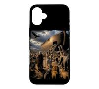 Custodia per iPhone 16 Plus Epica storia biblica Grafica cristiana - Noè & Animali dell"arca