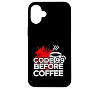 Custodia per iPhone 16 Plus ER Nurse Code 99 Before Coffee Medical Humor