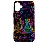 Custodia per iPhone 16 Plus Estetica Fiore Floreale Rosa Preppy Lab Scienza Chimica