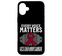 Custodia per iPhone 16 Plus Every Voice Matters Head and Neck Cancer Awareness Gifts