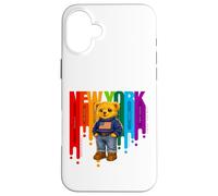 Custodia per iPhone 16 Plus Exceed The Limit New York Teddy Bear- Colorful NYC Boroughs