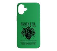 Custodia per iPhone 16 Plus Ezechiele 36:26 Scrittura Cuore Anatomico Fede Cristiana