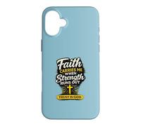 Custodia per iPhone 16 Plus Faith Carries Me When Strength Runs Out Design Christian