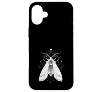 Custodia per iPhone 16 Plus Falena Luna Geometria Sacra Arte Mistica