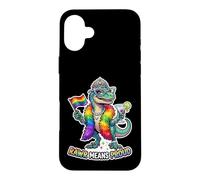 Custodia per iPhone 16 Plus Favoloso Rainbow Pride-o-Saurus Rex