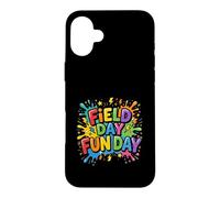 Custodia per iPhone 16 Plus Field Day Fun Day Insegnanti Studenti Spruzzi d'acqua colorati