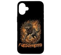 Custodia per iPhone 16 Plus Fierce Wolf Breaking Chains Fire Iron Motivation Arte grafica