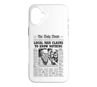Custodia per iPhone 16 Plus Filosofia divertente Socrate Giornale non sa nulla Filosofo