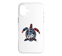 Custodia per iPhone 16 Plus Fiori botanici Silhouette Oceanic Floral Sea Tartaruga