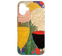 Custodia per iPhone 16 Plus Fiori e Calici di Vino Un Brindisi al Colore e alla Vita