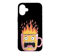 Custodia per iPhone 16 Plus Fire Cup Cerca gli amanti delle bevande calde invernali
