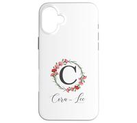 Custodia per iPhone 16 Plus Floral Cora-Lee Nome Fiori Nome Personalizzato Cora-Lee