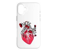 Custodia per iPhone 16 Plus Floral Human Heart Anatomy