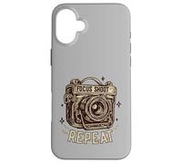 Custodia per iPhone 16 Plus Focus Shoot Repeat Vintage Camera Photography Retro Photo