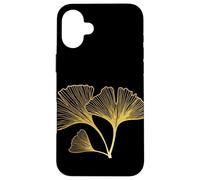 Custodia per iPhone 16 Plus Foglia di ginkgo biloba minimalista