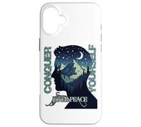 Custodia per iPhone 16 Plus Foresta di montagna doppia esposizione Silhouette natura escursionismo arte