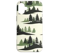 Custodia per iPhone 16 Plus Foresta di pini sempreverde bosco scenico design minimale
