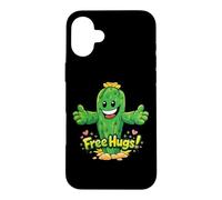 Custodia per iPhone 16 Plus Free Hugs - Scritta "Cactus Abbraccio"