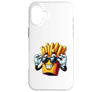 Custodia per iPhone 16 Plus Fresco cartone animato patatine fritte con occhiali