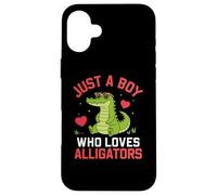 Custodia per iPhone 16 Plus Funny Animal Crocodile, Just a boy who loves Alligators