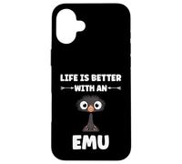 Custodia per iPhone 16 Plus Funny animals Emus bird quote life is better with an emu