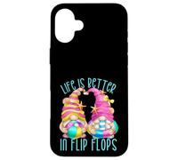 Custodia per iPhone 16 Plus Funny Beach Gnomes For Women Life Is Better In Flip Flops