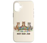 Custodia per iPhone 16 Plus Funny Cats Chaos Not Our Job Amante dei gatti