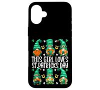 Custodia per iPhone 16 Plus Funny Gnomes For Women This Girl Loves St. Patricks Day