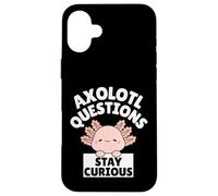 Custodia per iPhone 16 Plus Funny Kids Axolotl Questions Stay Curious