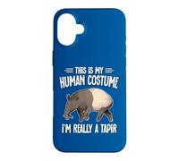 Custodia per iPhone 16 Plus Funny Mens Womens Kids Human Costume Really A Tapir Lover