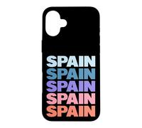 Custodia per iPhone 16 Plus Funny Modern Repetitive Text Design Spain Spaniard Europe