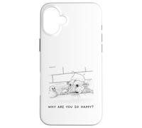 Custodia per iPhone 16 Plus Funny Opossum Illustration Why Are You So Happy