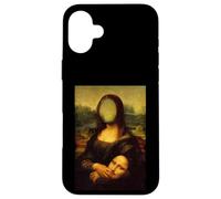 Custodia per iPhone 16 Plus Funny Sarcasm Oil Painting Mona Lisa Take Off Her Face Mask