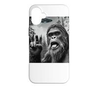 Custodia per iPhone 16 Plus Funny Sasquatch Bigfoot Rock On Selfie With UFO Alien