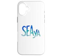Custodia per iPhone 16 Plus Funny Sea Ya Sea Glass Watercolor Cute Beach Lovers