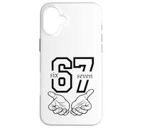 Custodia per iPhone 16 Plus Funny Six Seven 6 7 Meme Gen Alpha Slang 67 Mani
