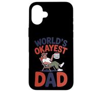 Custodia per iPhone 16 Plus Funny World's Okayest Dad Rilassante Divertente Padre