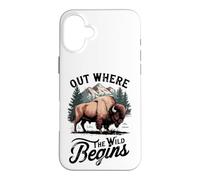 Custodia per iPhone 16 Plus Fuori dove il selvaggio inizia Bison Mountain Design