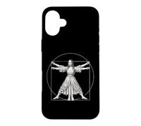 Custodia per iPhone 16 Plus Fusione di Leonardo da Vinci: Gioconda e l'uomo vitruviano