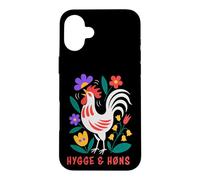 Custodia per iPhone 16 Plus Galline da cortile Hygge Folk Art Gallo
