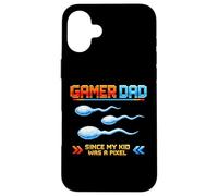 Custodia per iPhone 16 Plus Gamer Dad Since My Kid Was A Pixel Divertente Inappropriato Adulto