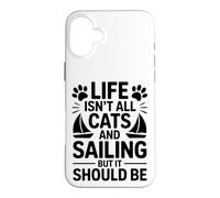 Custodia per iPhone 16 Plus Gatti E Vela Barca A Vela Divertente Vela