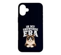 Custodia per iPhone 16 Plus Gatto con le ciaspole nella mia era racchette da neve Razza Proprietario Mamma Papà