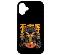 Custodia per iPhone 16 Plus Gatto Ramen Cyborg Giapponese Estetica Mecha Anime Gatto