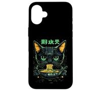 Custodia per iPhone 16 Plus Gatto Ramen Cyborg Giapponese Estetica Mecha Anime Gatto