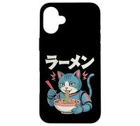 Custodia per iPhone 16 Plus Gatto Ramen Cyborg Giapponese Estetica Mecha Anime Gatto